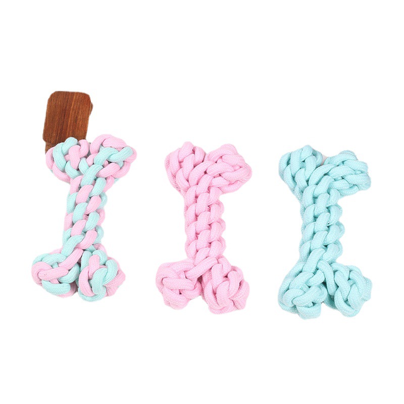 Inventario al por mayor mascotas perros juguetes de cuerda de algodón huesos resistentes a la mordida juguetes molares juguetes perros grandes juguetes