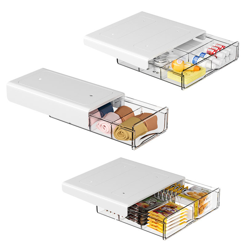 文房具オフィスデスク防塵穴あけ不要引き出し式子供用整理収納収納ボックス(机下収納ボックス)