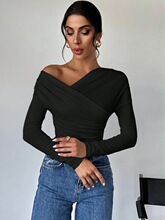 D 42702 Off Shoulder Long Sleeve Top б�糤������ �羳ŷ����