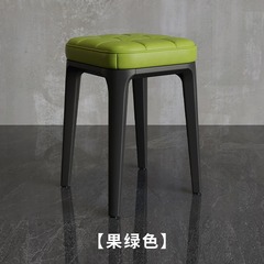 軽量高級スツール、家庭用ハイスツール、積み重ね可能な厚みのあるプラスチック製の椅子、ソフトパッケージの正方形のスツール、ダイニングテーブル、シングルスツール、待機スツール