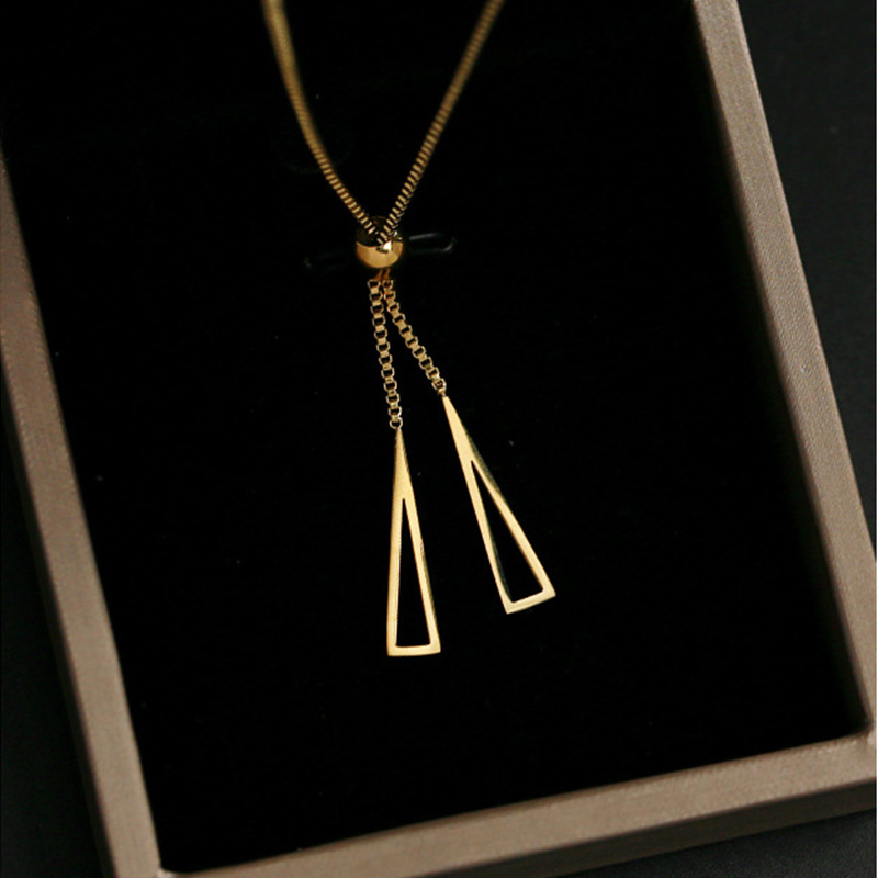 Gold Geometric Tassel Necklace