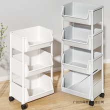 小推车置物架家用零食落地多层客厅收纳书架移动厨房果蔬菜篮架子