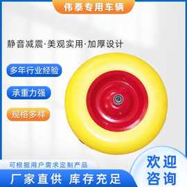 青岛批发4.00-8PU钻纹橡胶脚轮小拉车轻型充气万向打气轮胎橡胶轮