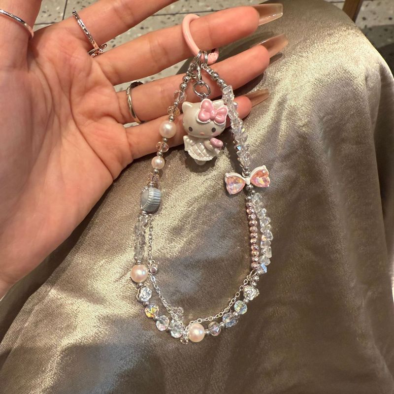 芭蕾风镶钻蝴蝶结天使kt猫手机壳挂绳ccd相机咕本卡册装饰品卡通|undefined