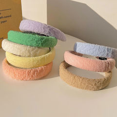 Spring New Candy Georgette Hair Pin Ribbon Texture Headband Pleated Fabric High Crown Foam Accessory Hair Accessory