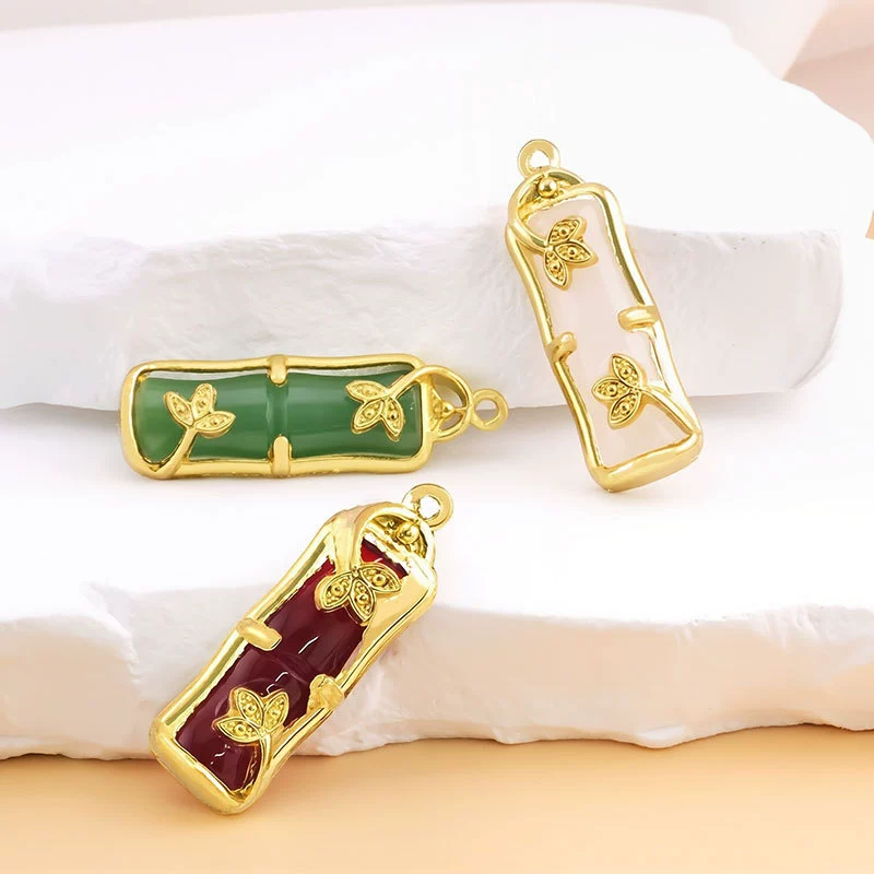 Имитация нефрита, бамбуковые аксессуары для одежды, глазурованные металлические аксессуары для одежды, новый китайский стиль, династия Хань, парчовый Cheongsam, украшения ручной работы