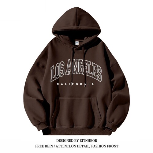 American minimalist letter print hoodie for men and women, autumn and winter street fashion, couple minimalist letter