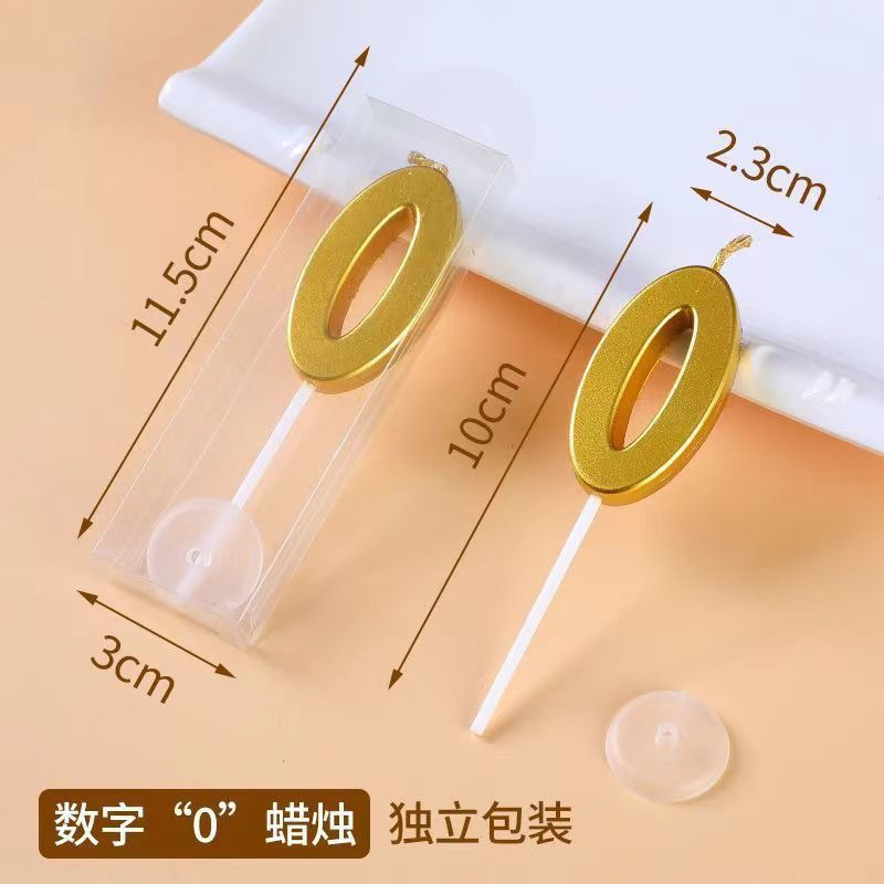 Ins en línea vela de cumpleaños digital vela de oro envasado independiente decoración de pastel vela fábrica directa