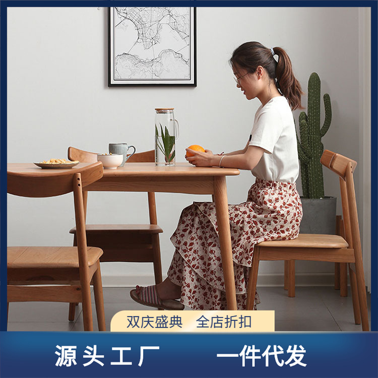 Cherry Wood Korean Chair Scandinavian solid wood dining chair minimalist casual Japanese chair restaurant coffee shop hotel design