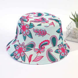 新款创意印花渔夫帽卡通时尚双面戴盆帽男女户外遮阳帽子