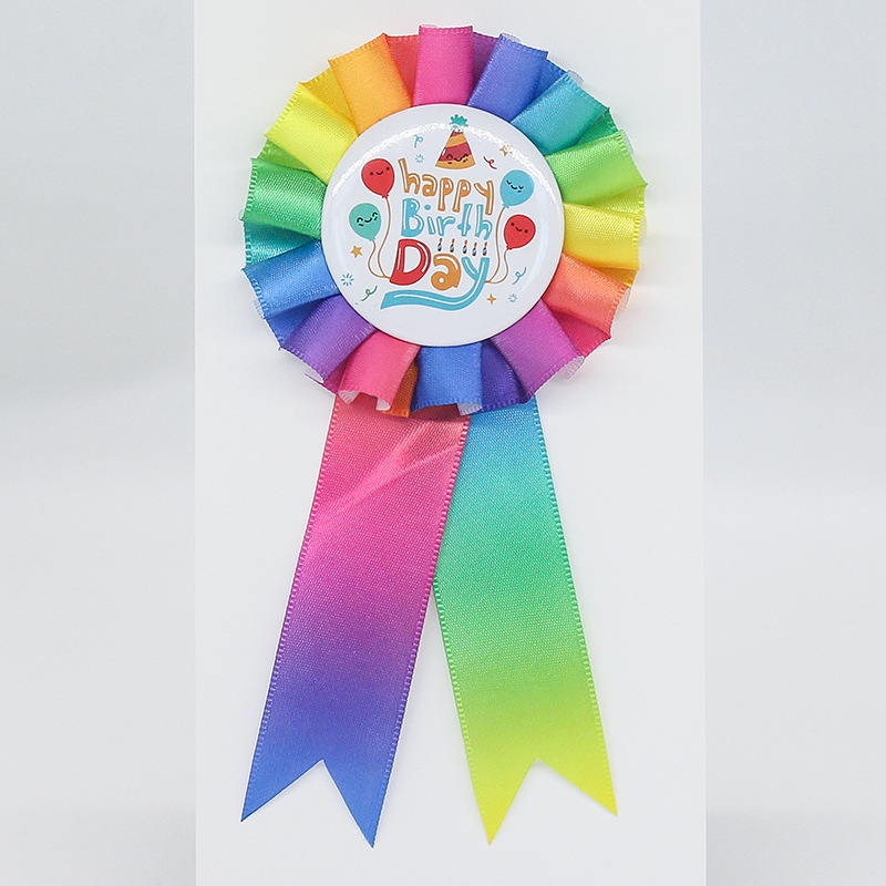 Fabricantes al por mayor cinta insignia festival creativo jardín de infantes flores pectoral insignia de estaño fiesta al por mayor