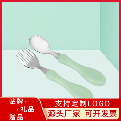 源頭廠家304不鏽鋼 創意卡通叉勺餐批發新款實惠叉勺兒童餐具