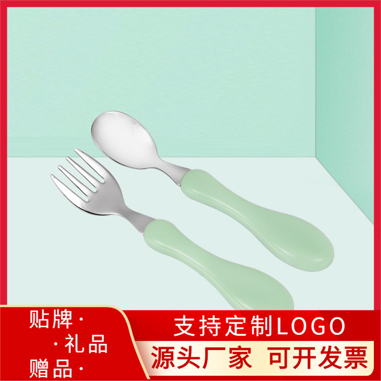 源頭廠家304不鏽鋼 創意卡通叉勺餐批發新款實惠叉勺兒童餐具