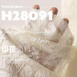 复古雪纺洗水落色光影印花布料服装连衣裙童装汉服面料H28091