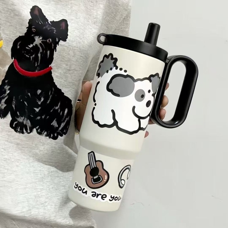 跨境夏天巨无霸保温杯高颜值316不锈钢大容量冰霸杯手柄保冷水杯|undefined