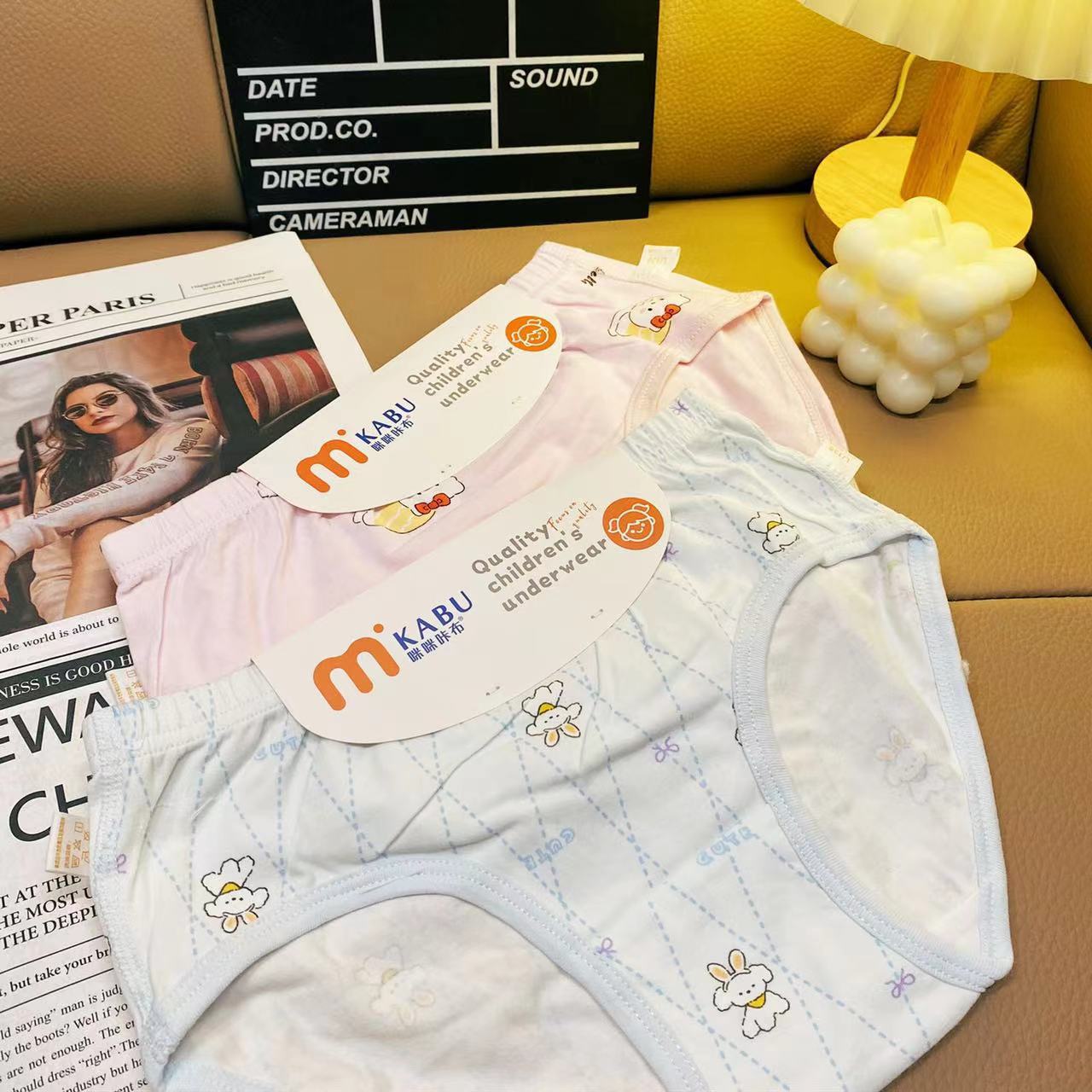 Children's cotton antibacterial breathable large small and medium-sized children's girls triangle A triangle cartoon elastic underwear manufacturers wholesale