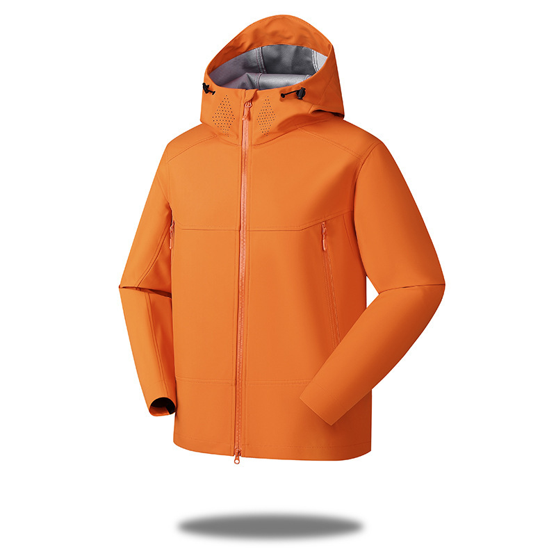 Men's Softshell Jacket, Unisex Outdoor Hooded Jacket, Waterproof Outerwear with Triple Protection