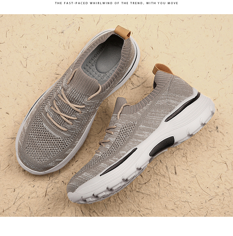 S-brand Similar Fly-knit Sneakers, Spring/summer Thick-soled Breathable Men's Walking Slip-on Shoes, In-stock Wholesale,_vogvips.com