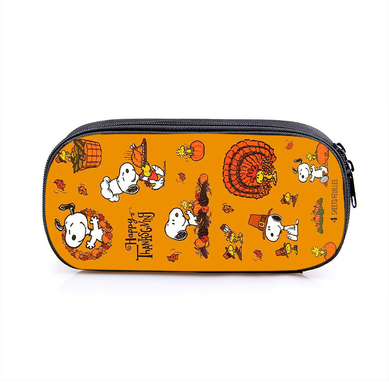 Nuevo Snoopy transfronterizo bolsas de lápiz de gran capacidad creativas caja de papelería de dibujos animados de alto valor de la cara caja de lápiz para estudiantes de primaria