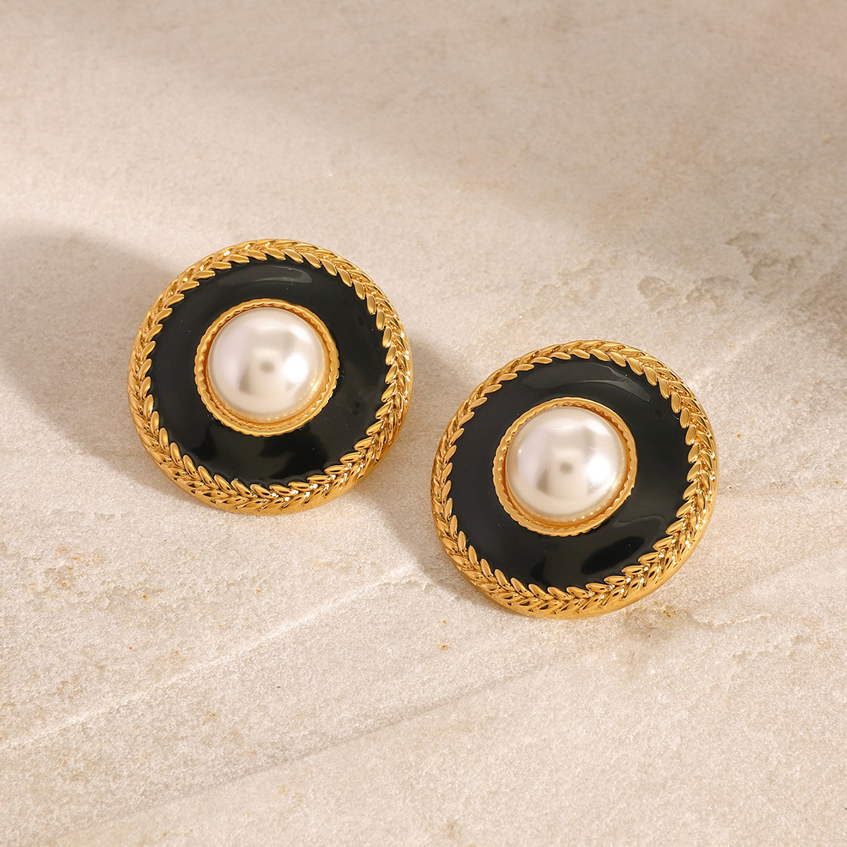 JEDING europa y americana pendientes de acero inoxidable goteo de aceite pendientes de nicho de alta calidad pendientes de acero de titanio 18k joyas de pendientes transfronterizos image 4