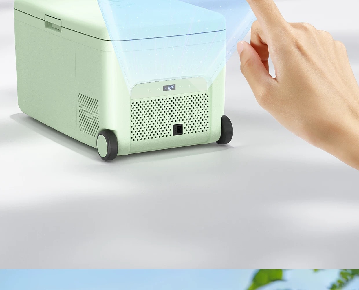 Hck Husky Car Refrigerator 16L Retro Camping Fresh-Keeping Outdoor Mini Refrigerator Matte Mint Green