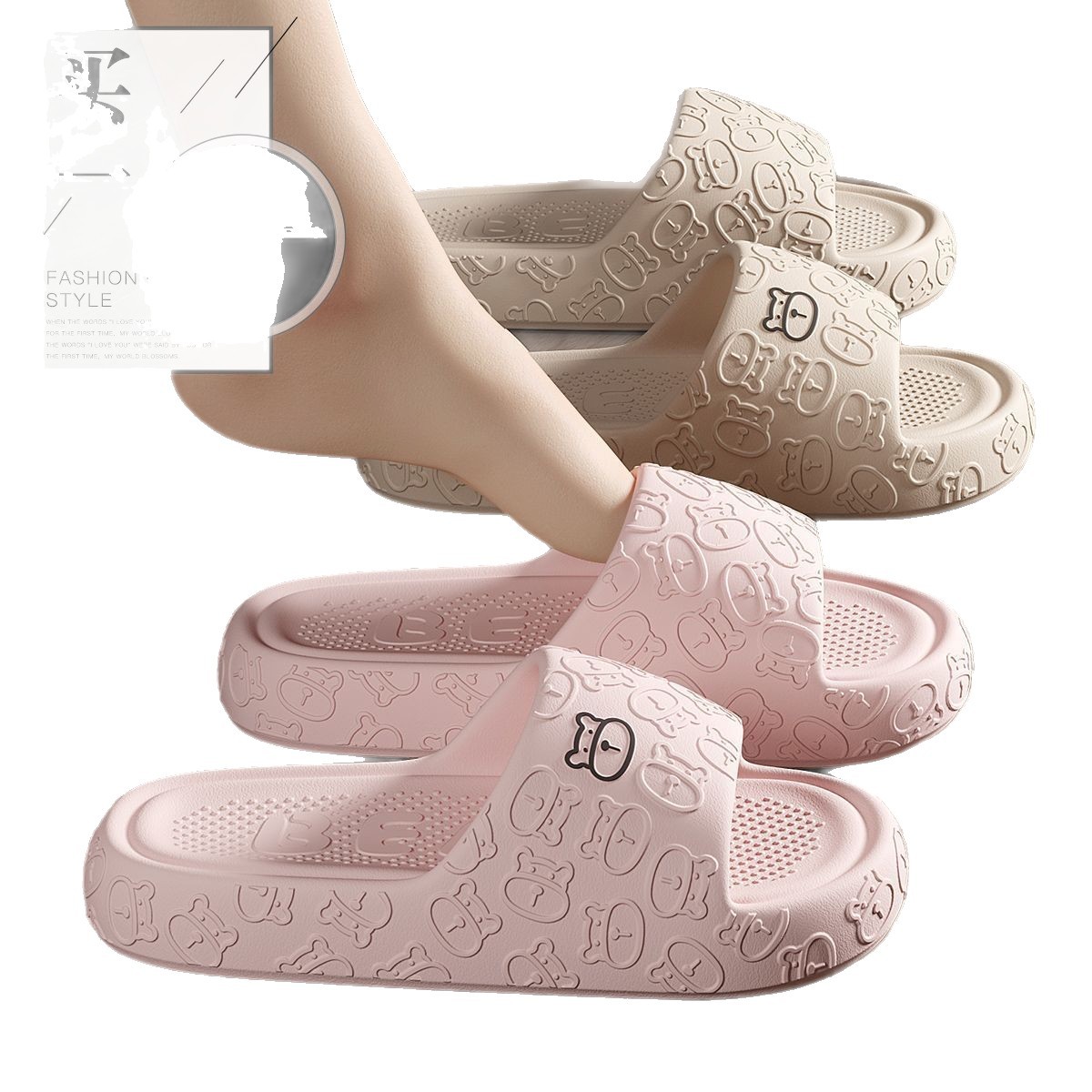 Comprar uno gratis zapatillas Eva silenciosas alemanas para damas de verano anti-deslizante anti-odor pareja interior zapatillas frescas nuevas
