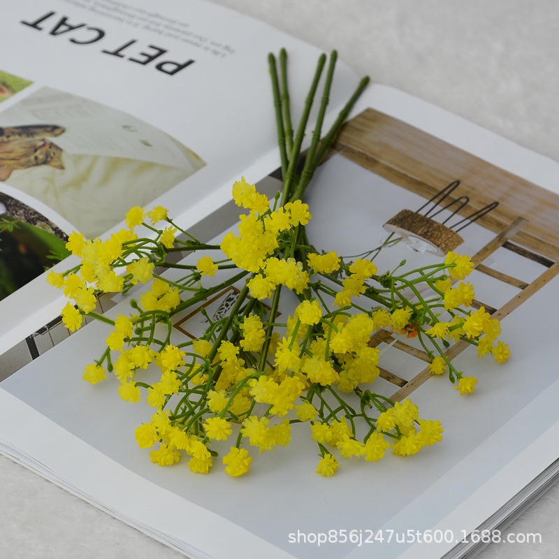 Simulación Gypsophila decoración de bodas estilo ins ramo de ramo de flores de goma suave sensación Gypsophila flor artificial flor falsa al por mayor