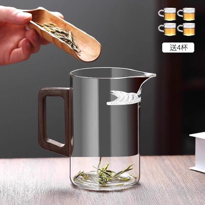 厚みのある高ホウケイ酸ガラス三日月フェアカップ茶漏れ一体型大容量フィルター付きインターネットセレブティーディバイダーフェアカップ|undefined