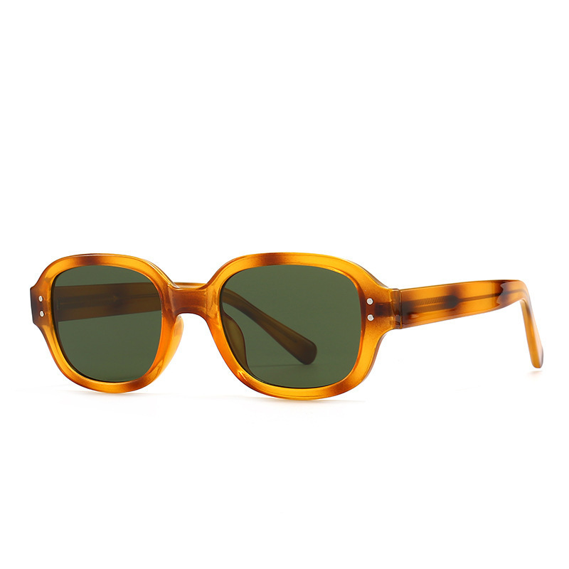 new pattern Cross border Foreign trade new pattern Modern Retro Narrow and small Ellipse Sunglasses INS Street beat Big Sunglasses
