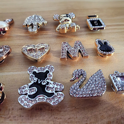 DIY jewelry accessories full diamond swan heart hole shoe accessories garden shoe creative decorations accessories full diamond plastic