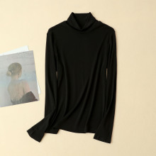 150克重真丝加捻丝100%桑蚕丝高领长袖保暖打底衫女宽松大码秋冬