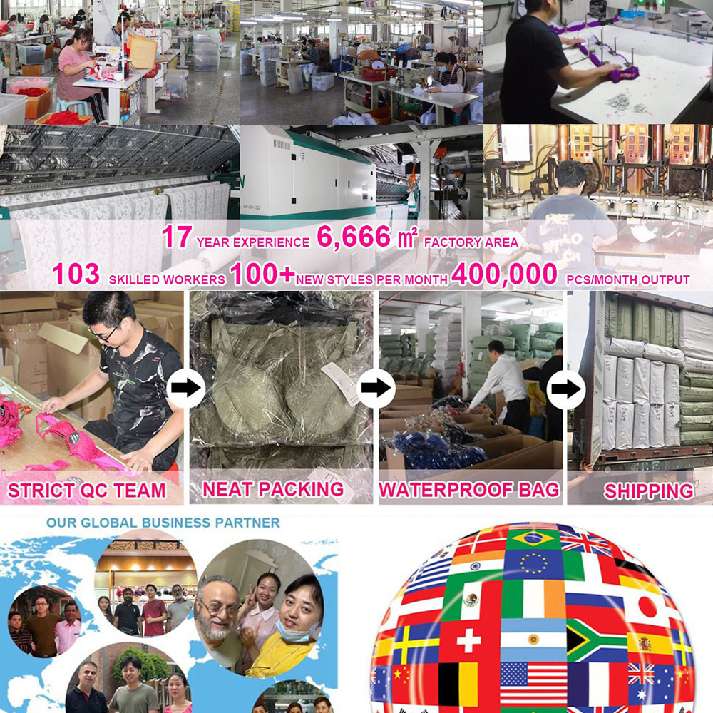 Women's large size bra wih seel rings gahered o preven sagging, high aesheic value lace cup face sexy lingerie_voghion.com