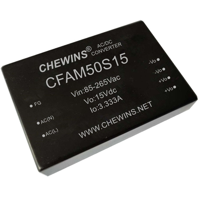 ACDC电源模块宽电压输入220V转15V 50W单路输出 高效率CFAM50S15