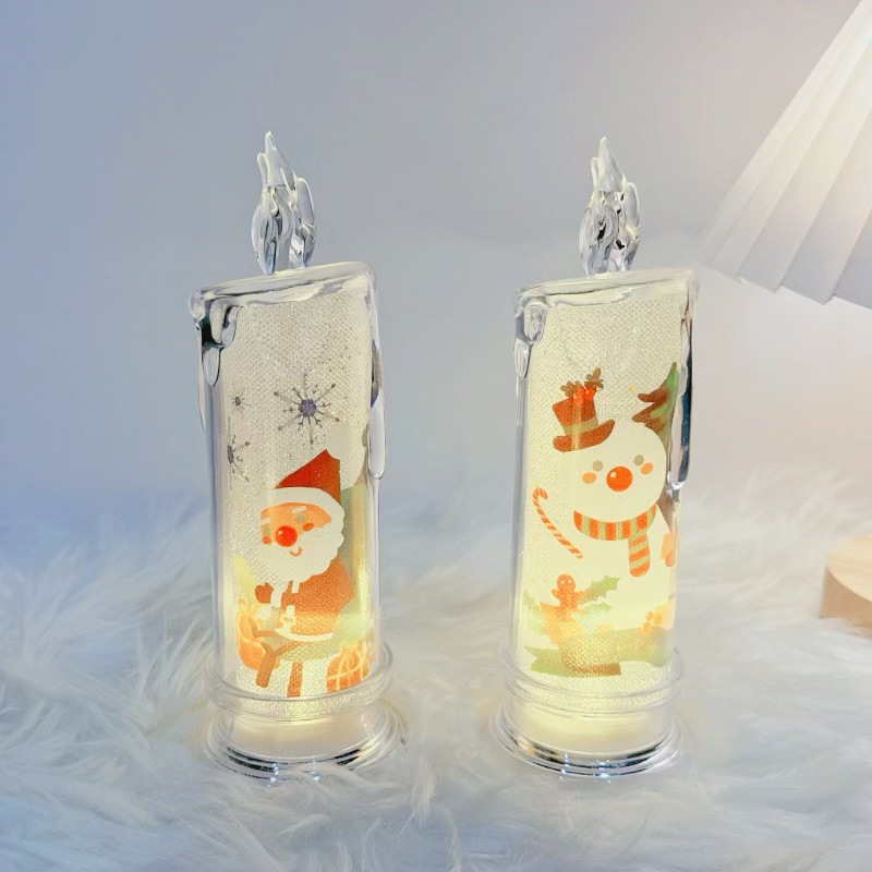 Lámpara de vela creativa de Navidad led luz de noche no enchufable luz de atmósfera lámpara de cabecera adornos accesorios de fotografía pequeños regalos