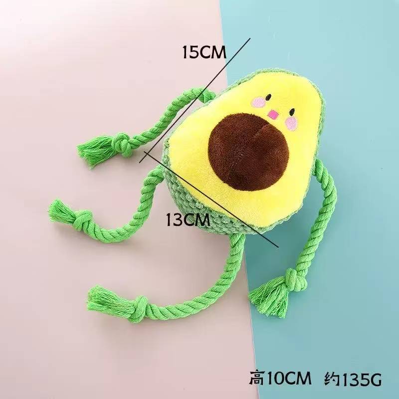 Nuevos juguetes de peluche de mascotas transfronterizas rojo aguacate almohada juguetes de perros molidores resistentes a la mordida artículos de mascotas
