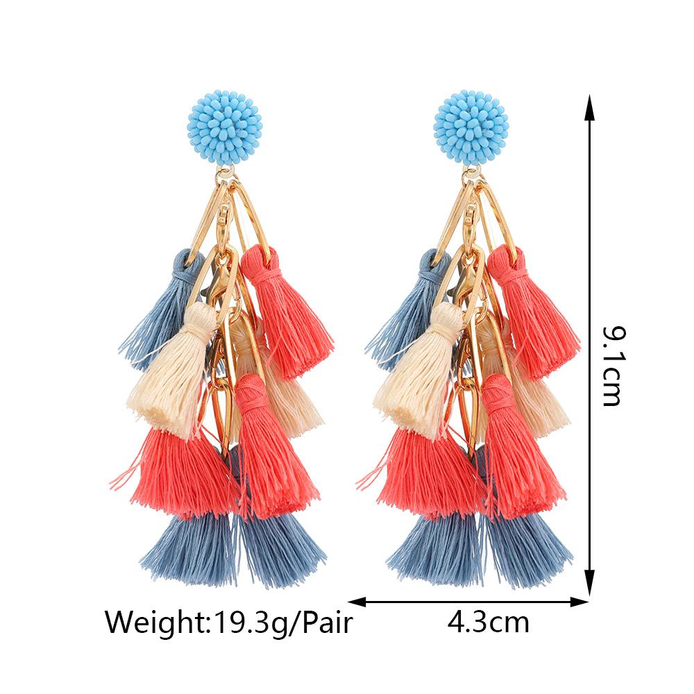 Wholesale Jewelry 1 Pair Retro Shell Cloth Drop Earrings display picture 2