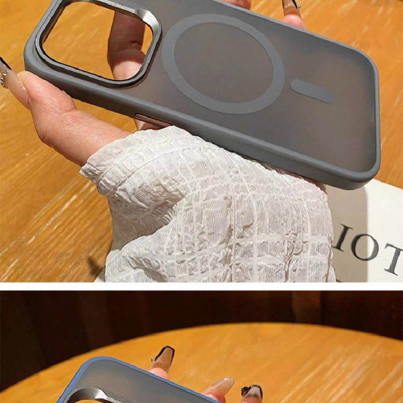 Ốp lưng từ tính nhám cho iPhone 15 Pro Max, thiết kế công sở đơn giản, bảo vệ toàn diện — [Màu đen★Khung hợp kim nhôm từ tính mờ], Màu xám★Khung hợp kim nhôm từ tính mờ], 【Màu tím sẫm★Khung hợp kim nhôm từ tính mờ], 【Màu Xanh hoàng gia★Khung hợp kim nhôm từ tính mờ] chi tiết 19