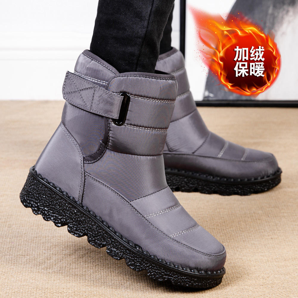 Nuevo invierno transfronterizo calentamiento hombre gran botas de nieve zapatos de altura impermeables para mujeres pareja zapatos de edad avanzada zapatos de caminar