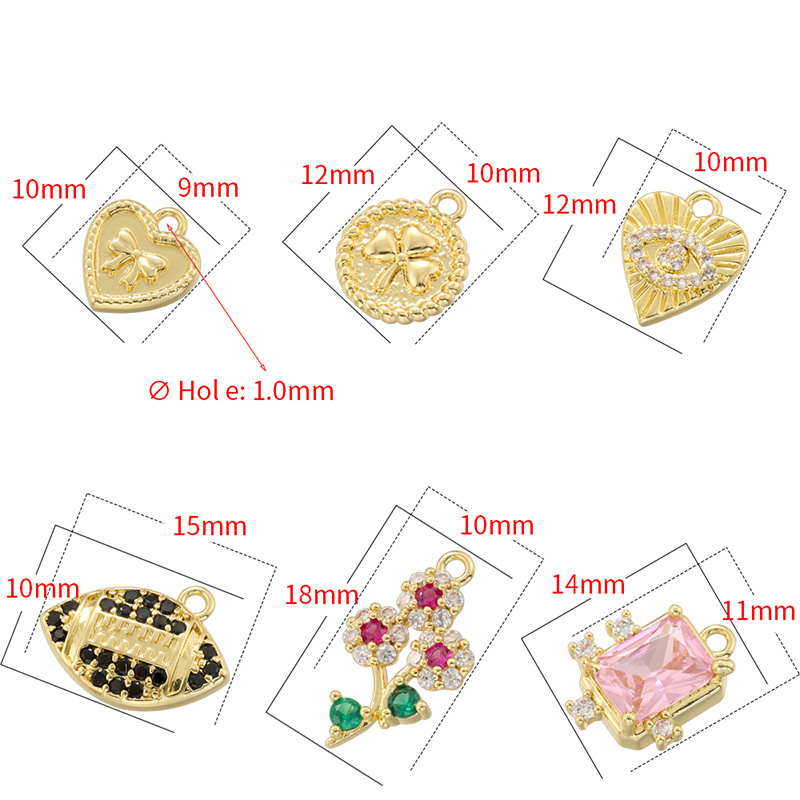 2g Weight 0.03µm Gold Plating Thickness Electroplating Gold Plating Process Pendant Jewelry Making Type 18K Real Gold Plated Plating Material Zircon Inlay Material Copper Chain Material 1 Piece Quantity Daily Occasion Copper Material Heart Shape, Badminton Racket, Bow Knot Pattern All Seasons Season Unisex Gender Vintage Style, Classic Style Style Plating Craft 1 Piece Copper Heart Shape Badminton Racket Bow Knot Pendant 3