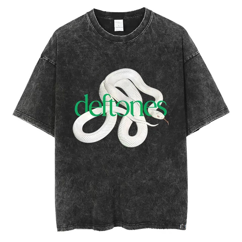 Washed Vintage Alternative Heavy Metal Rock Band Deftones Private Music Snake Logo Graphic T-Shirt for Men Washed Vintage Alternative Heavy Metal Rock Band Deftones Private Music Snake Logo Graphic T-Shirt for Men