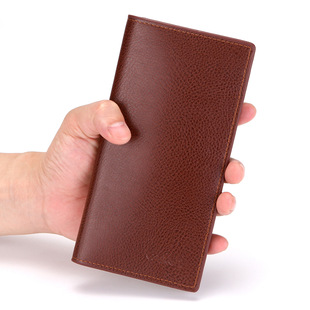 Korean long PU leather wallet men's card bag litchi pattern multi-card driver's license leather case certificate bag wholesale