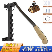 跨境亚马逊热销劈柴神器壁挂式木柄居家户外手动钢架木柴分离器