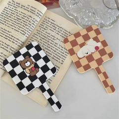 Original and copyright~ Niche Instagram-style cute cartoon pudding dog handle makeup mirror portable travel mirror