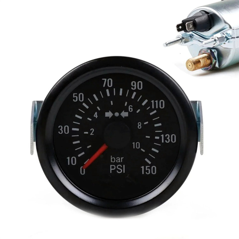 Automobile modified instrument 2 "52mm direct induction mechanical barometer 150PSI/10bar double scale
