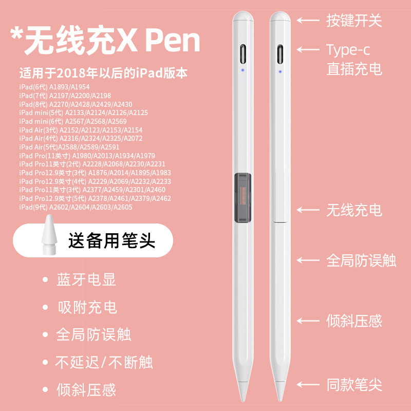 Apple Pencil、iPadタッチペン、Appleペン、磁気吸着式手書きペン、タブレットタッチスクリーンペン、誤操作防止に適しています。|undefined