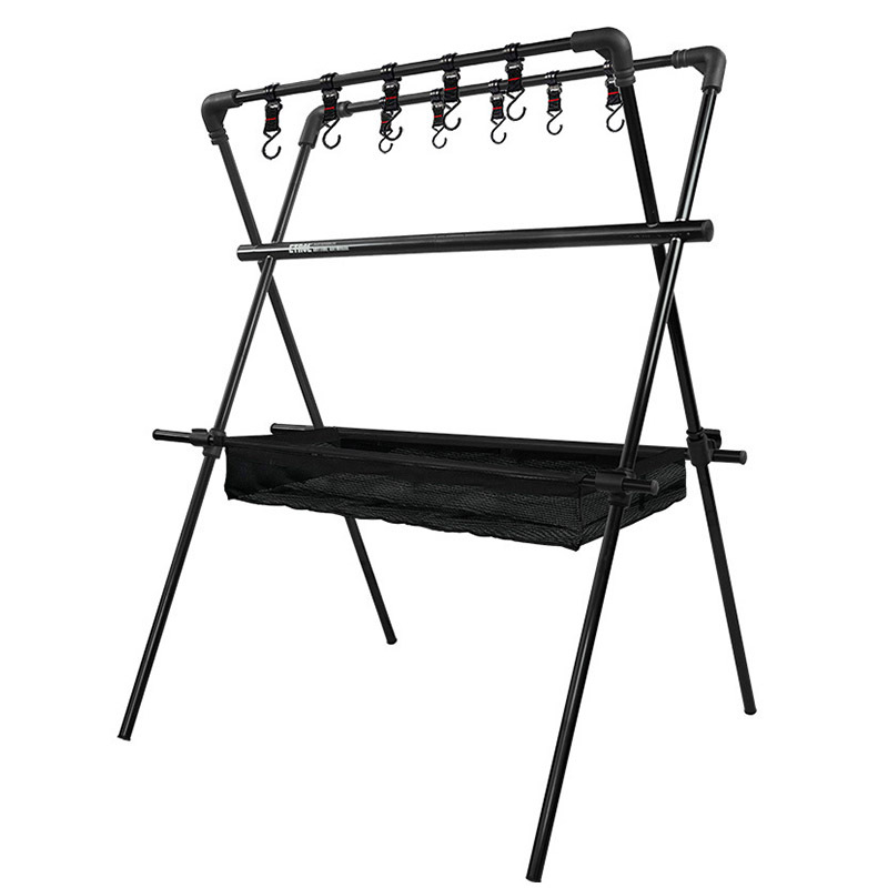 Acampar al aire libre plegable de almacenamiento de rack camping auto-conducción de viaje percha de ropa de coche Red de secado soporte de secado rack de almacenamiento