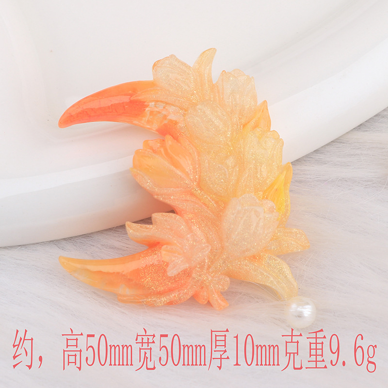 新しい月の花束は夜光樹脂の部品を染めてdiy携帯の携帯電話の携帯電話のクリームのヘアピンの収納箱を作ります。