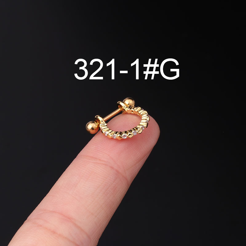 20g de acero inoxidable fina varilla piercing pendientes creativo hueso del oído uñas populares de Europa y América del tornillo bola de la torsión espárragos solo