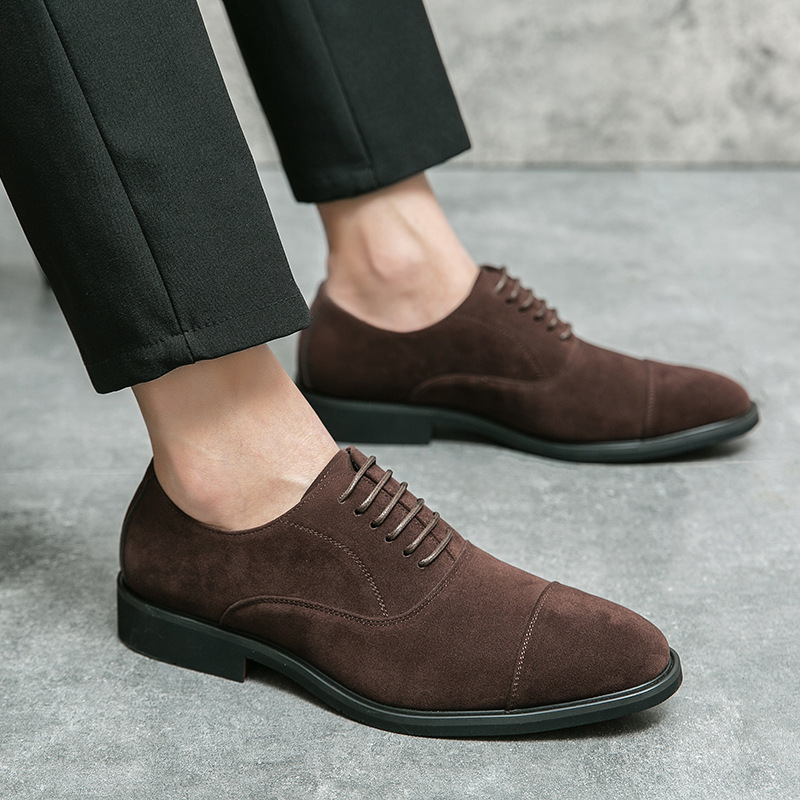 Three-joint leather shoes spring and autumn business formal wear lace-free trend fashion low-top unit distribution single-layer shoes casual men's shoes