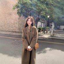 高级感毛呢外套女中长款过膝2025新款秋冬季学生韩系显瘦呢子大衣